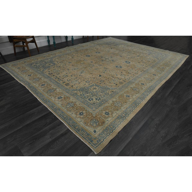 Textile 1970s Vintage Persian Handmade Wool Cotton Orange Area Rug For Sale - Image 7 of 11