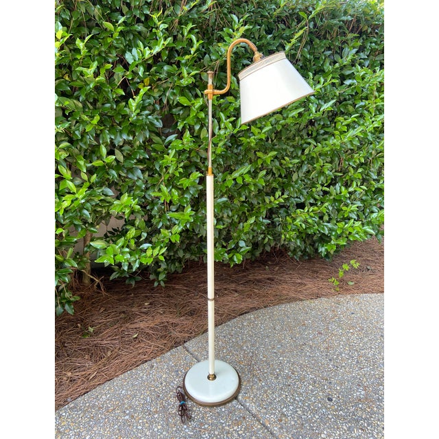 American Vintage Mid Twentieth Century Toleware Metal Floor Lamp For Sale - Image 3 of 8