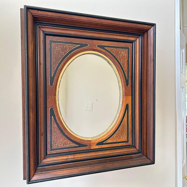 Wood Eastlake Victorian-Style Framed Mirror For Sale - Image 7 of 7