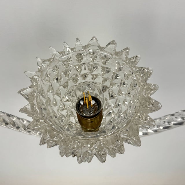 Rostrato Murano Glass Pendant Lamp attributed to Barovier Toso, Italy, 1940s For Sale - Image 10 of 12