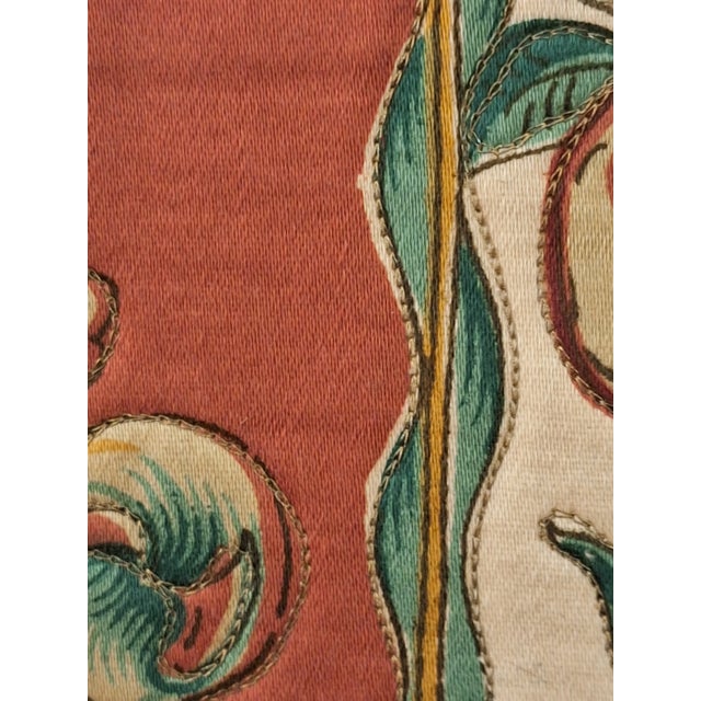 Vintage Hand Painted on Silk Woven with.gold Thread Embroidery For Sale - Image 10 of 15