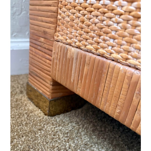 1970s Bielecky Brothers Unsigned Cane & Rattan Vintage Armoire or Cabinet For Sale - Image 11 of 12