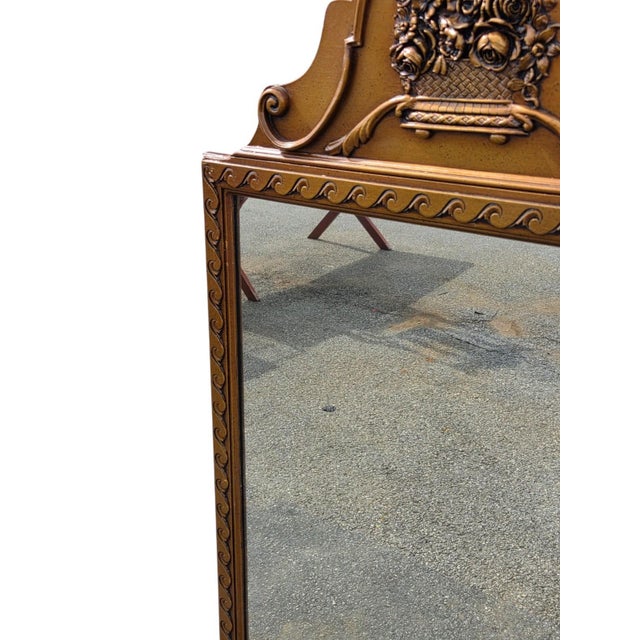 19th Century Hollywood Decorative Italian Gilded Hallway Mirror. For Sale - Image 9 of 14