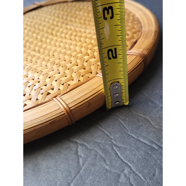 Mid 20th Century Handwoven Bamboo Wicker Rug Beater For Sale - Image 15 of 16