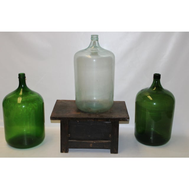 Glass Bottle Green Demi Jon Transparent 1950s For Sale - Image 4 of 12