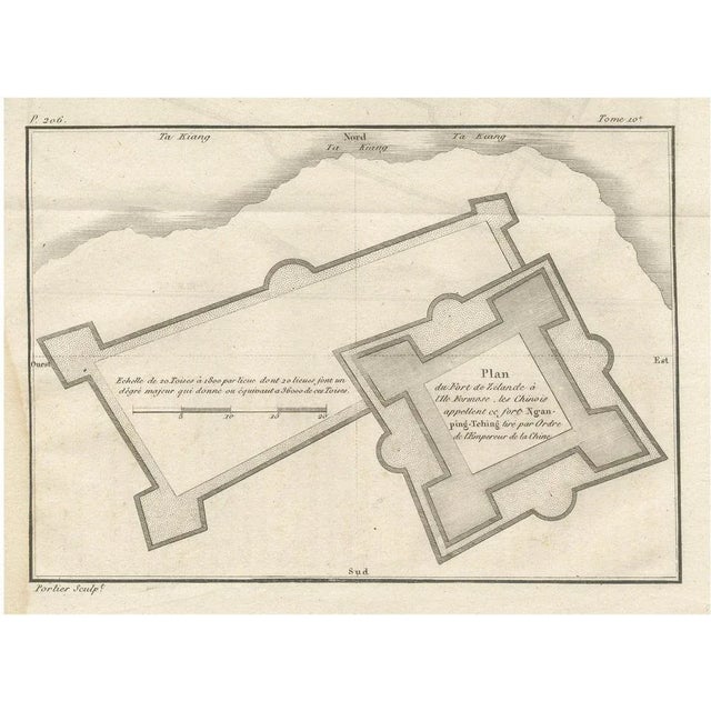 Antique French Jesuit Engraved Plan of the Dutch Fort in Formosa, 1790 For Sale - Image 10 of 10