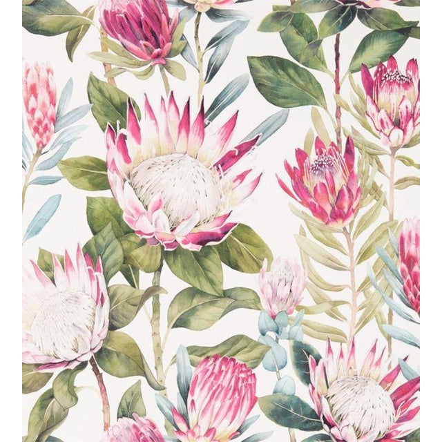 King Protea Wallpaper - Pink - Sample | Chairish