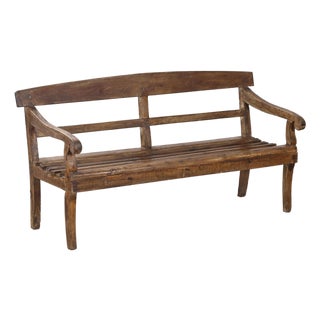 Antique Indian Teakwood Bench For Sale