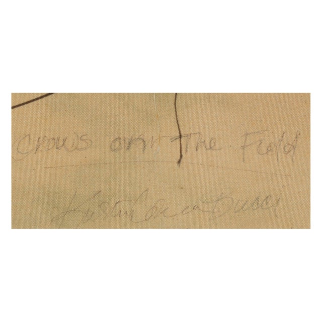 1980s Crows on the Field - Abstract Expressionist Composition in Oil on Canvas For Sale - Image 5 of 5