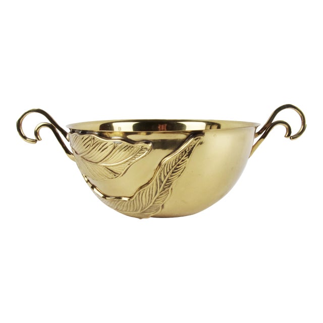 Vintage Brass Leaf Bowl Centerpiece Chairish