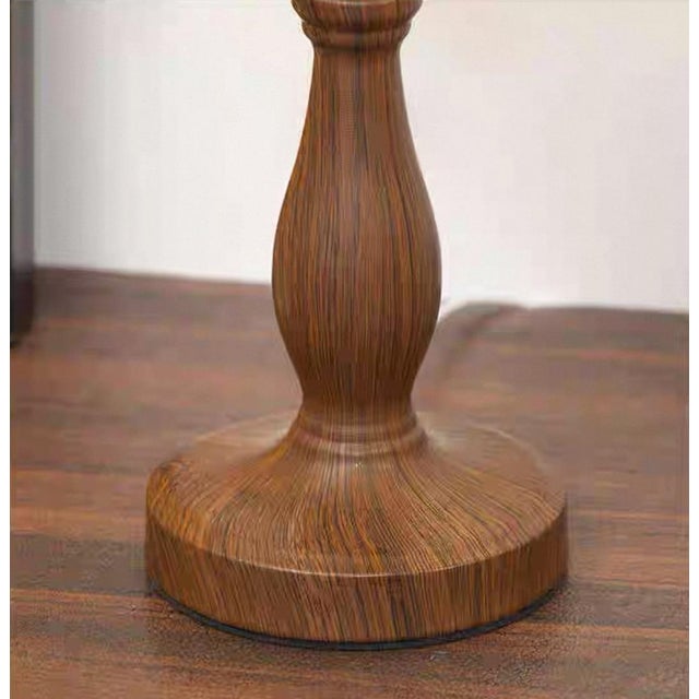 Retro Wood Grain Crystal Tassel Table Lamp For Sale - Image 4 of 4