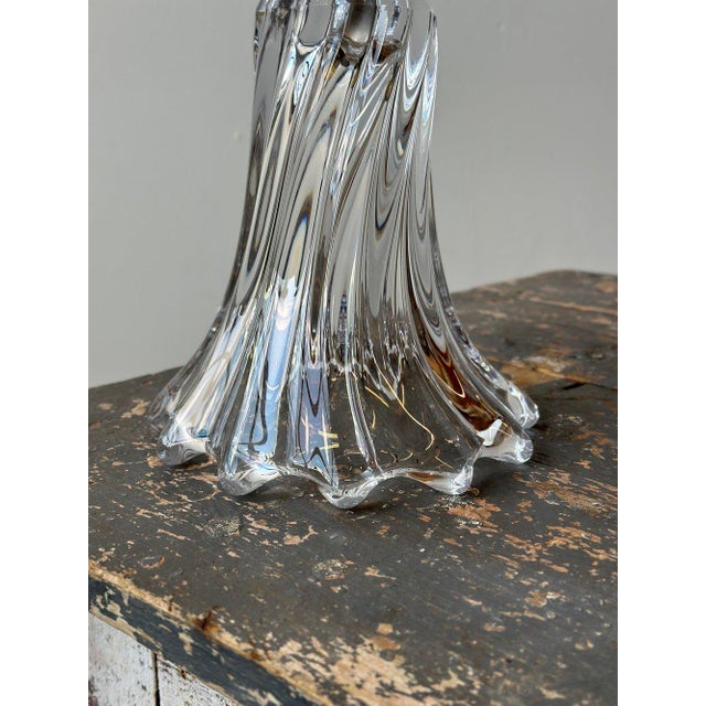 Vintage Art Vannes French Blown Crystal Table Lamp, Circa 1970s For Sale - Image 9 of 12