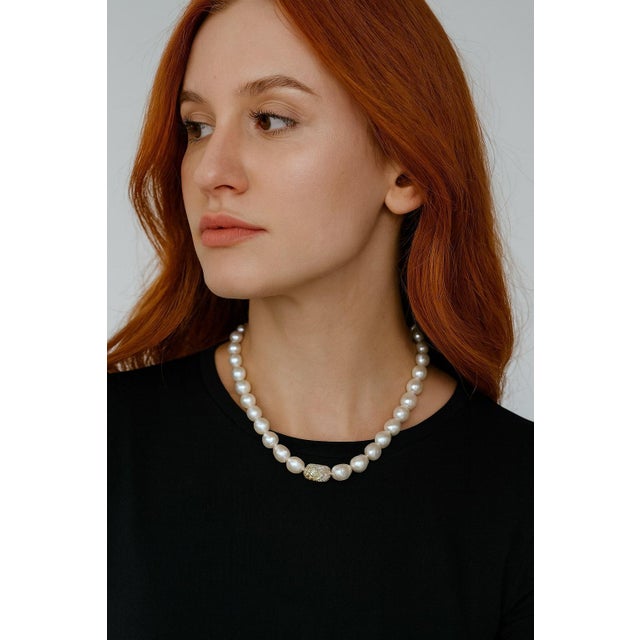 Bochic “Capri” Vintage Pearl & Multi Gem Necklace Set in 18K & Silver For Sale In New York - Image 6 of 7