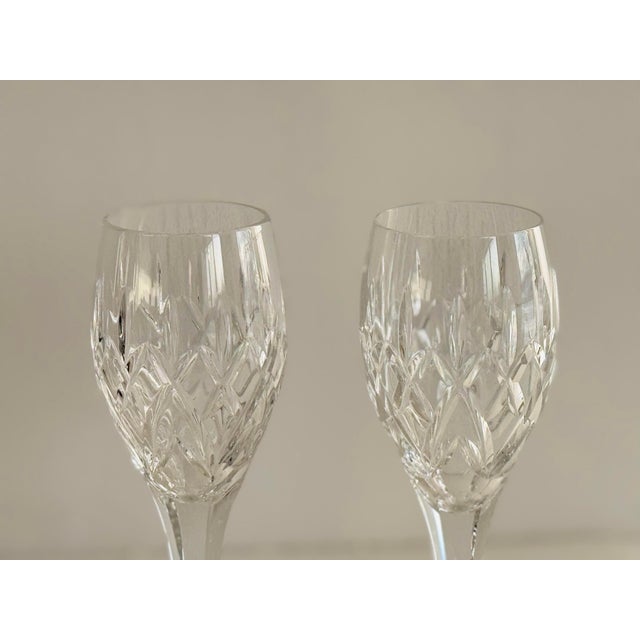 1990s Marquis by Waterford Carnegie Crystal Wine Goblets, a Pair. Excellent used condition. Marked.