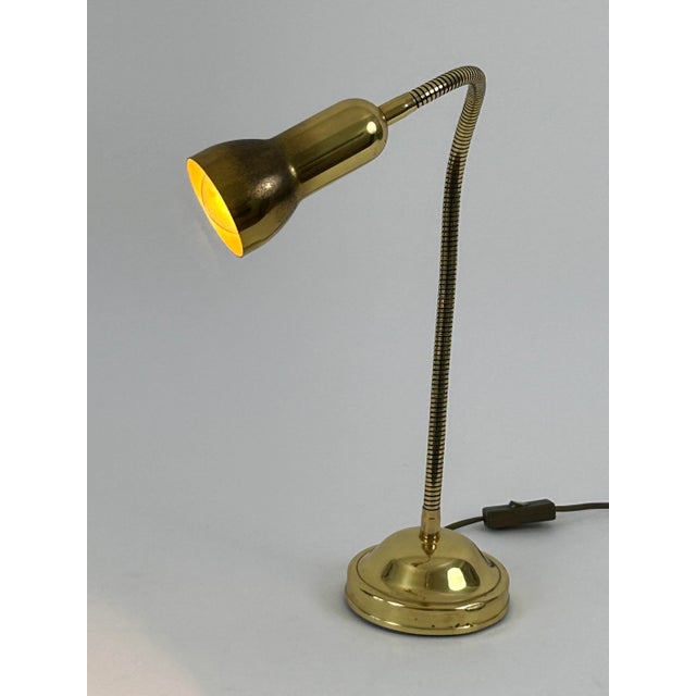 Mid-Century Modern Gooseneck Brass Table Lamp, Germany, 1970s For Sale - Image 18 of 18