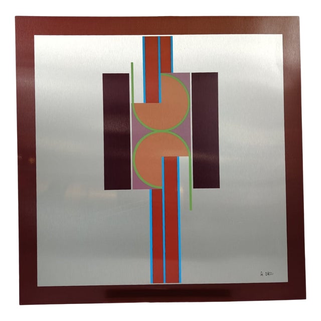 Aldo Dazzi, Untitled Abstract Composition, Mixed Media on Aluminum, 1970s For Sale
