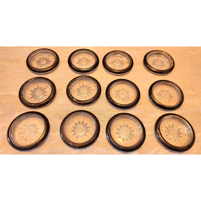 Italian Silver Plated Leonard Coasters Set of 12 For Sale - Image 4 of 7