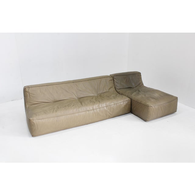 Green Vintage Modular Green Leather Sofa by Verzelloni, Italy, 1990s, Set of 2 For Sale - Image 8 of 15