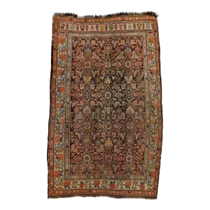 Antique Hand Knotted Caucasian Karabagh Runner Rug. 4'7"x 7'5"