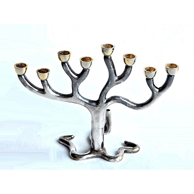 1980s "Tree of Life" Menorah by Sandra Kravitz for Rosenthal For Sale - Image 11 of 11