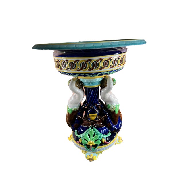 Large Centerpiece in Sarreguemines Slip, 19th Century For Sale - Image 14 of 14