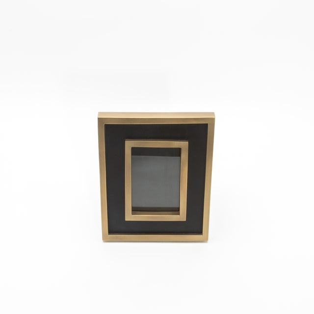 Picture Frame 8x10” in Black Oak With Brass Details by Kifu Paris