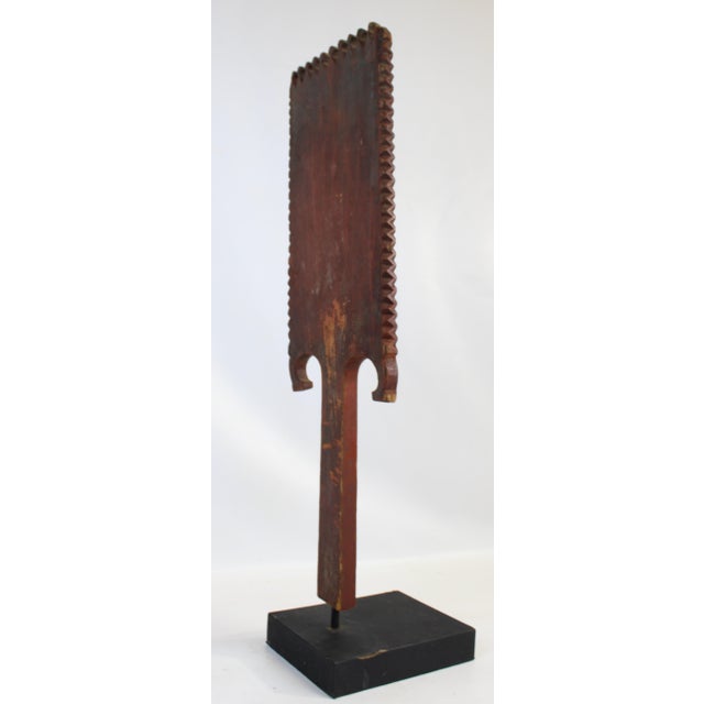 Wood Folk Art Slavic Weavers Distaff Item A. 8 X8x 28 For Sale - Image 7 of 12