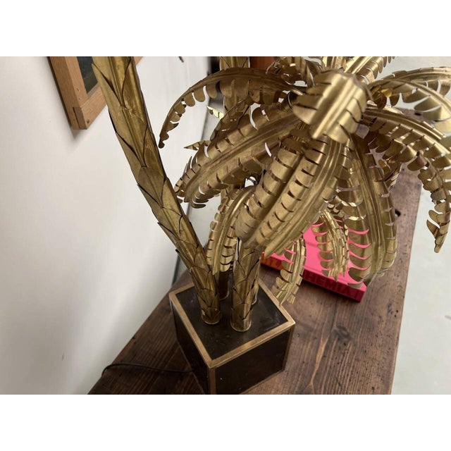 Four-Headed Brass Palm Tree Table Lamp, 010s For Sale - Image 6 of 18