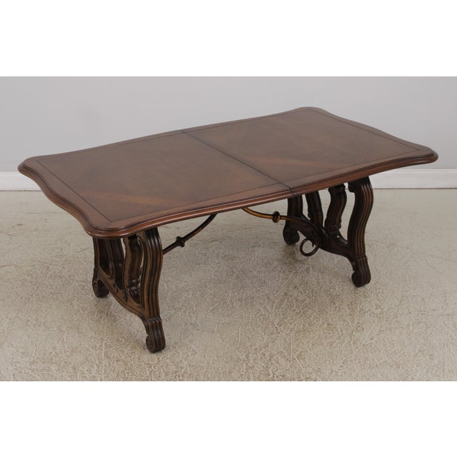 French Louis XIV Style Walnut Dining Table For Sale - Image 4 of 15