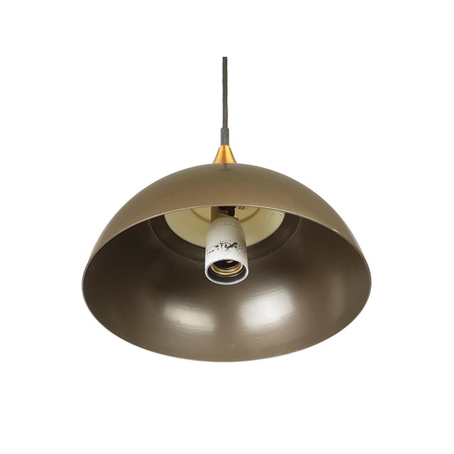 Italian Copper and Glass Pendant Lamp in Brown Metal by Bruno Gatta for Stilnovo, 1960s For Sale - Image 10 of 13