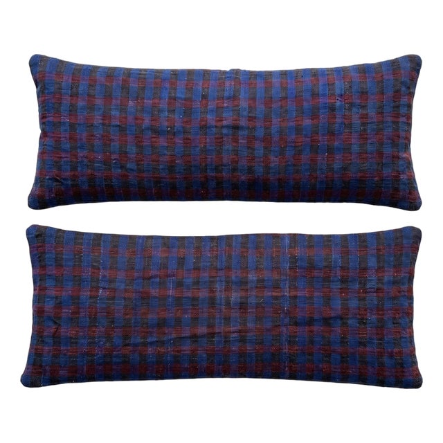 Turkish Bedding Kilim Pillow Cover 16'' X 46'' - Set of Two For Sale