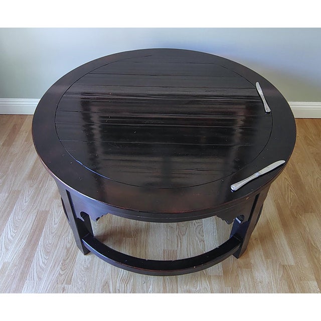 Rustic Round Cocktail Coffee Table by Sherrill Furniture For Sale - Image 18 of 18