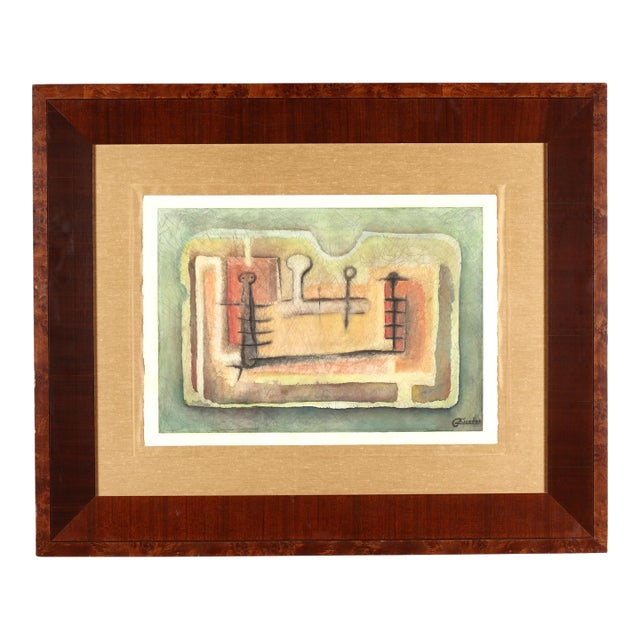Marisol Escobar Attributed, Large Scale Abstract Watercolor on Paper For Sale