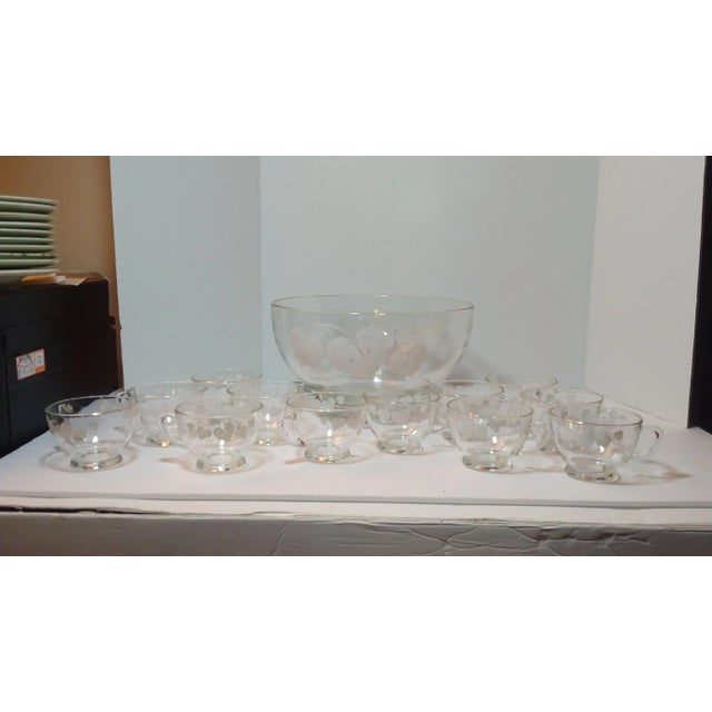 Glass 1950s Anchor Hocking Punchbowl Set - 14 Pieces For Sale - Image 7 of 7