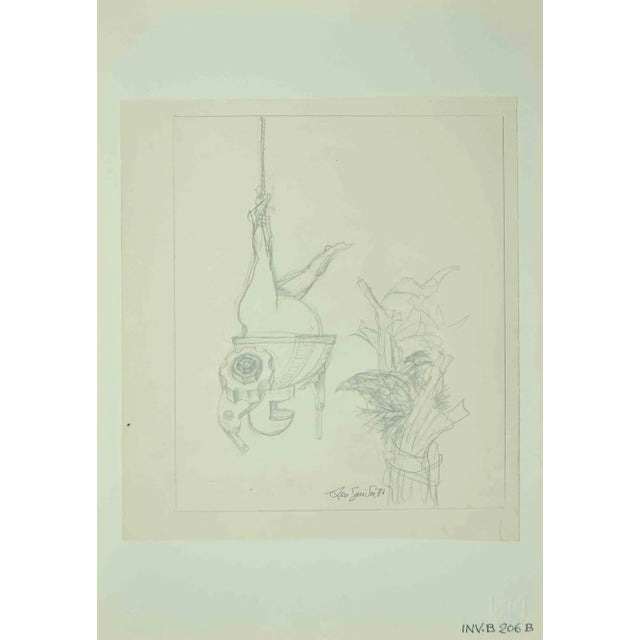 Sketch is an original artwork realized in 1971 by the italian contemporary artist leo guida (1992 - 2017). Original pencil...