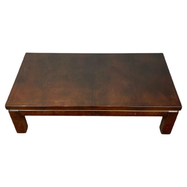 Italian Brown Goatskin Coffee Table by Aldo Tura, 1960s For Sale