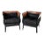 Orlando Diaz-Azcuy Chalice Chairs in Black Micro Fiber and Rosewood - a Pair For Sale