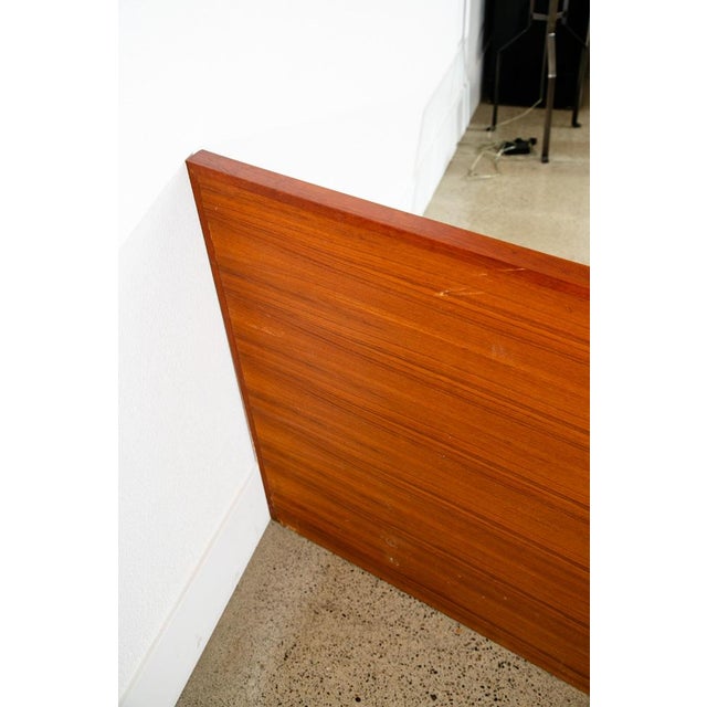 1960s Mid Century Danish Modern Headboard Bed Frame Teak King Sz Rectangular Size For Sale - Image 9 of 12