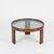 Italian Round Coffee Table in Walnut with Smoked Glass Top from Molteni, 1960s For Sale - Image 9 of 14