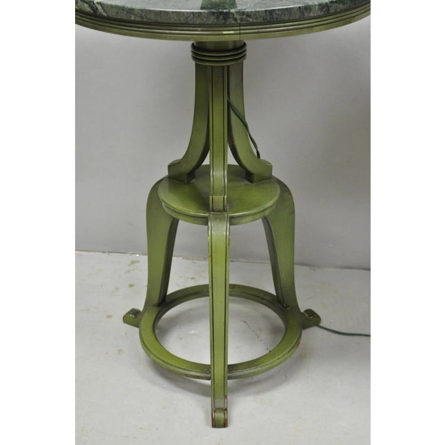 Mid 20th Century Hollywood Regency Tommi Parzinger Style Green Marble End Table Floor Lamp - Pair For Sale In Philadelphia - Image 6 of 18