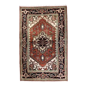 1970s Handmade Vintage Persian Heriz Rug 3.1' X 5.2'