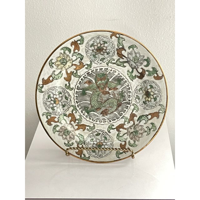 Famille Vert Chinese Porcelain Plate Bronze Accents Tongzhi Stamp For Sale In Chicago - Image 6 of 6