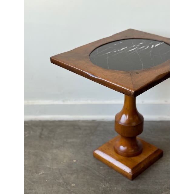 Biedermeier 1950's Raymond Enkeboll Marble and Wood Drink Table For Sale - Image 3 of 9