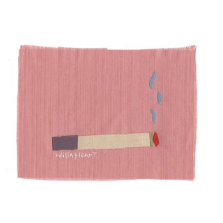 Angelique the Eggplant Cigarette by Willa Heart in Natural Frame, Mini Art Print For Sale