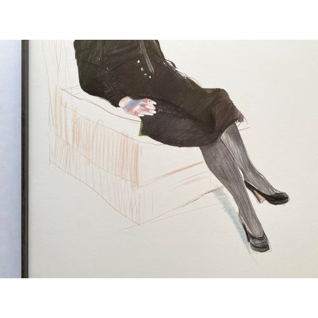 David Hockney David Hockney Vintage 1980 Lithograph Print Framed Museum Exhibition Poster " Celia, Paris " 1973 For Sale - Image 4 of 14