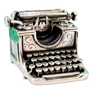 Antique Silver Model Typewriter For Sale