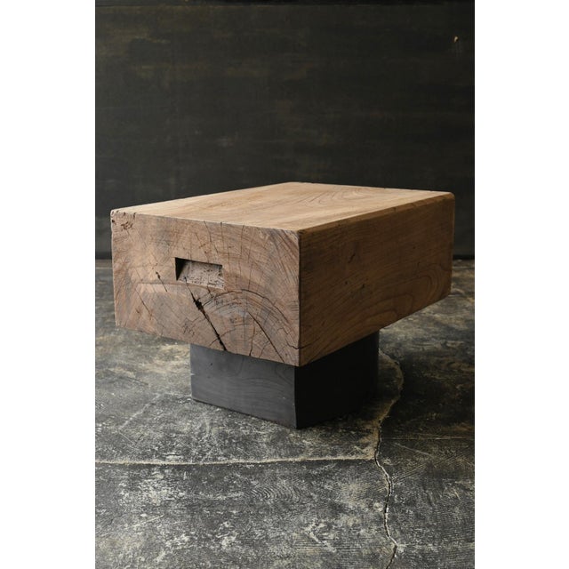 Mid 20th Century Small Old Japanese Low Table Made of Zelkova Wood/Modern Side Table For Sale - Image 10 of 18