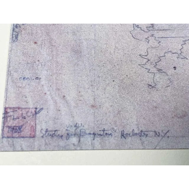 Frank Lloyd Wright Lithograph #’ed Limited Ed. "Ee Boynton House, Ny +Framing For Sale - Image 4 of 4