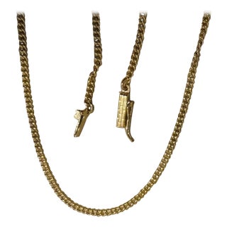 Vintage 14K Solid White Gold Curb Link Chain , 6.6 Gm , 22 Inch Long For Sale