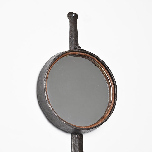 Metal Wrought Iron Mirror by Léopold Gest, France, 1970 For Sale - Image 7 of 12